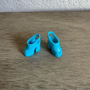 Turquoise Blue Fashion Doll Platform‎ Mules Heels Shoes Replacement Accessory